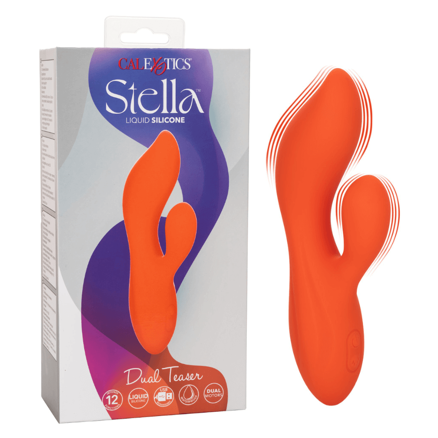 Vibrador Rabbit Stella Dual Teaser Laranja Lx Sex Shop