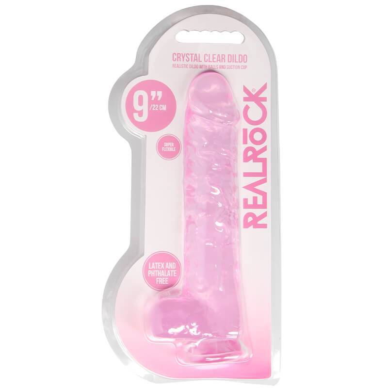 Dildo RealRock Crystal Clear 22 Cm Rosa LX Sex Shop