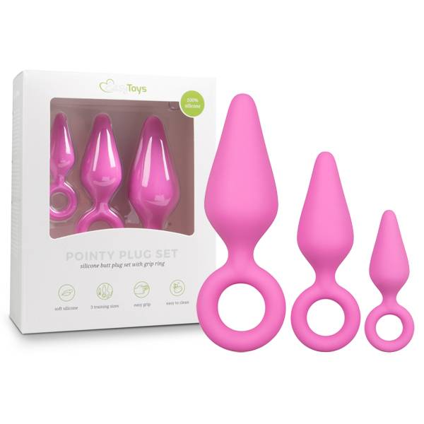 Kit De Plugs Para Anal Pointy Plug Set Rosa LX Sex Shop