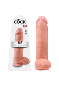 Dildo King Cock com testículos 30,5 cm. Natural