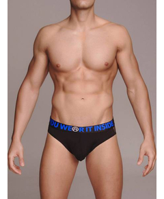 Slip Macho Underwear MX090 Preto & Azul