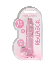 Dildo RealRock Crystal Clear 17 cm Rosa