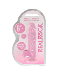 Dildo RealRock Crystal Clear 15 cm Rosa