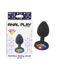 Plug Anal em Silicone Rainbow booty jewel Pequeno