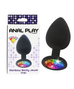 Plug Anal em Silicone Rainbow booty jewel Grande