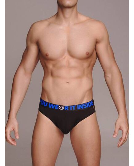 Slip Macho Underwear MX090 Preto & Azul