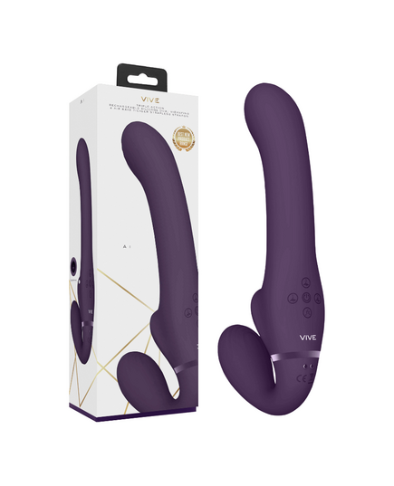 Strapless Strap-On VIVE Dual Pulse & Airwave Roxo