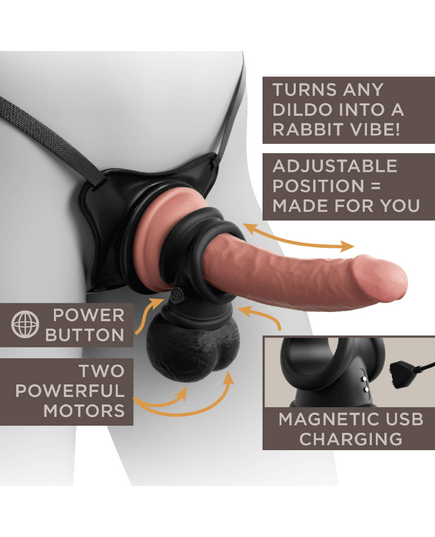 Strap-on King Cock Ultimate Vibrating Silicone Body Dock Kit 7''