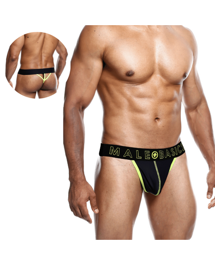 Tanga Masculina Neon Preto e Amarelo - My Sex Shop