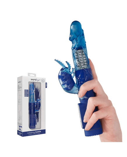 Vibrador Rabbit Rotating Beetle Shots - Azul