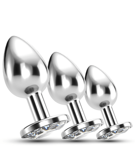 Conjunto de Plugs Metálicos com Cristal Train Trio