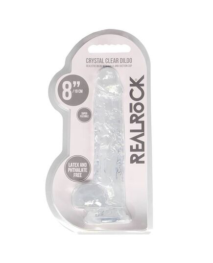 Dildo RealRock Crystal Clear 19 cm Transparente