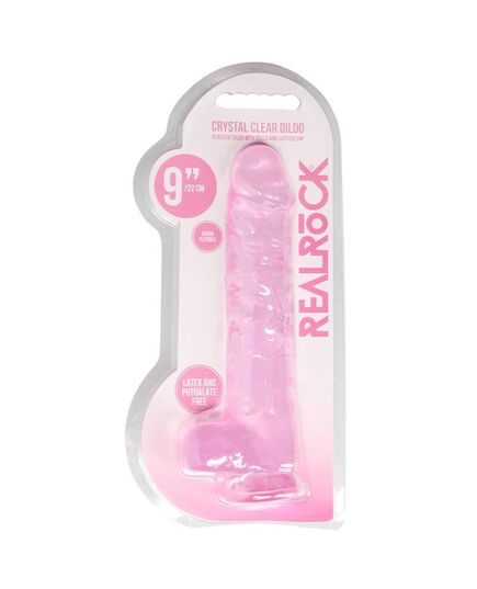 Dildo RealRock Crystal Clear 22 cm Rosa