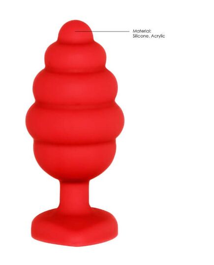 Plug Anal com Cristal Ouch! Extra Large Ribbed Diamond Heart Plug Vermelho