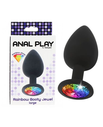 Plug Anal em Silicone Rainbow booty jewel Grande