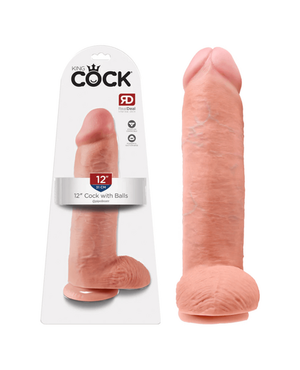 Dildo King Cock com testículos 30,5 cm. Natural