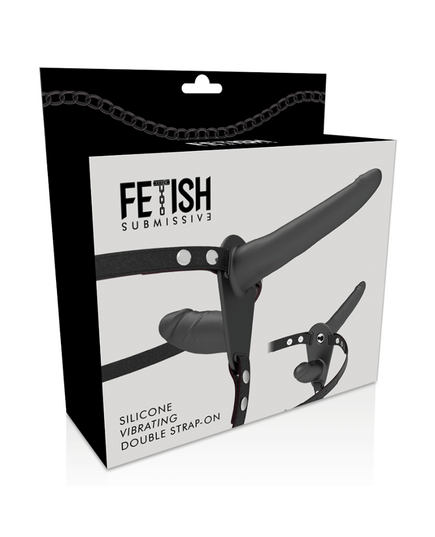 Strap On Duplo com Vibração Fetish Submissive Preto