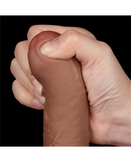 Dildo Sliding Skin Dual Layer Dong 7" Natural