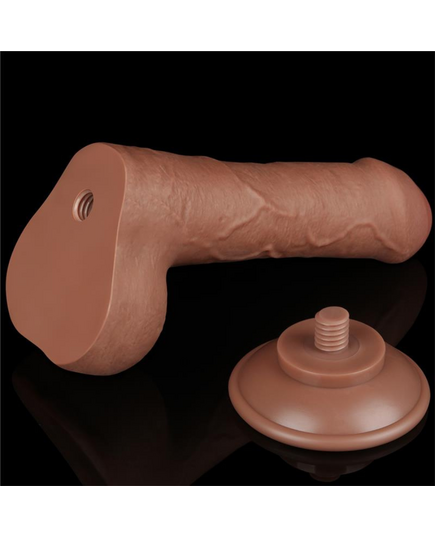 Dildo Sliding Skin Dual Layer Dong 7" Natural