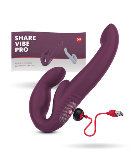 Strapless Strap-On Fun Factory Share Vibe Pro Bordô