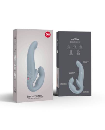 Strapless Strap-On Fun Factory Share Vibe Pro Package cinza